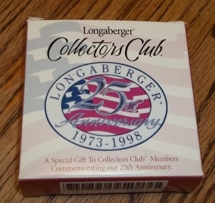 Longaberger 25th Anniversary Collector’s Club Oval Ceramic Tie-On #32492 NIB