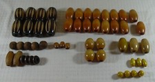 Brown Wooden Macrame Beads 1.5" Oval Various Sizes 40cnt LOT Plant Hanger