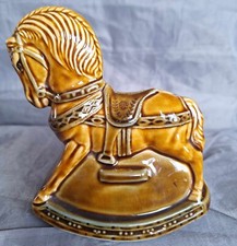 Original Vintage STUDIO SZEILER.BROWN ROCKING.Ceramic Money Box.Hand Painted.