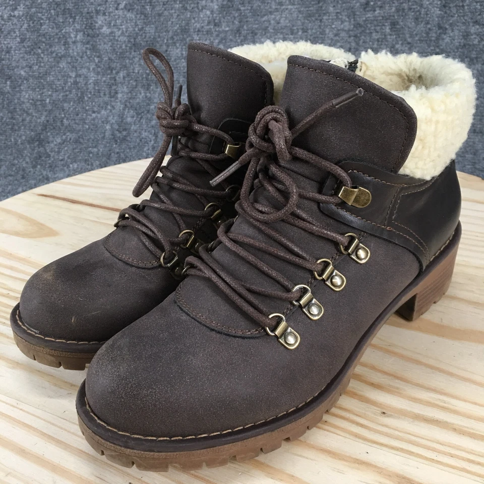 Sporto Boots Womens 8 M Kleo Shearling Ankle Booties 7697188 Brown Faux Leather - Image 3 of 4