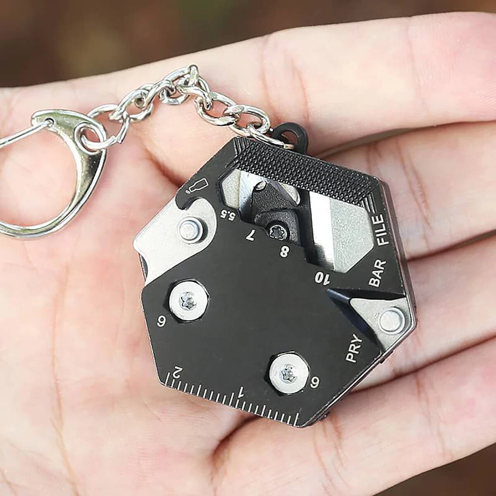 Multi Tool Folding Mini EDC Knife Outdoor Pocket Screwdriver Allen Wrench Ruler