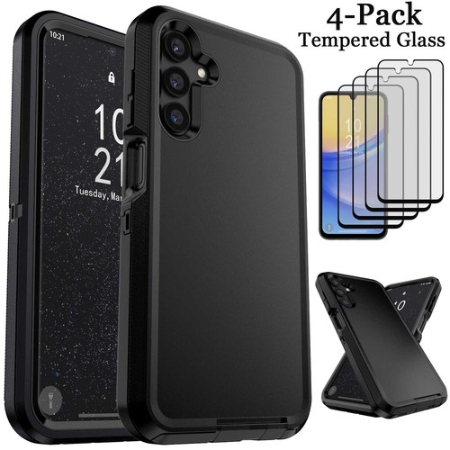 For Samsung Galaxy A15 5G Heavy Duty Hybrid Case Cover / Glass Screen Protector - $12.99