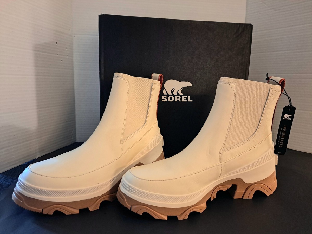 NEW In Box SOREL Women's Brex Chelsea Boot in Natural, Sea Salt Sz