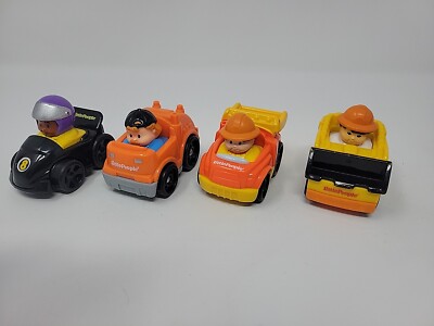 Little People Wheelies Lot -  Racing Car - Dump Truck - Garbage Truck - Digger