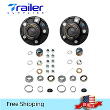 2 Trailer Hub Kits – 5 on 4.5", Pre-Greased Idler Hubs – Fits 3,500 lb Axle