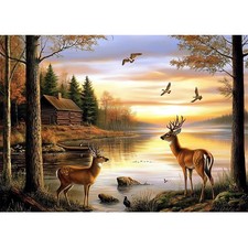 Deer 5D Diamond Art Kit for Adults DIY 12x16 Inch Wall Decor Full Drill