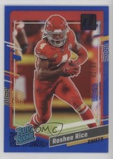 2023 Panini Clearly Donruss Rated Rookie Blue 62/99 Rashee Rice #79 16wc