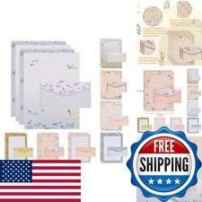 72Pcs Stationery Paper Envelopes Set 48Pcs Letter Paper 24Pcs Envelopes