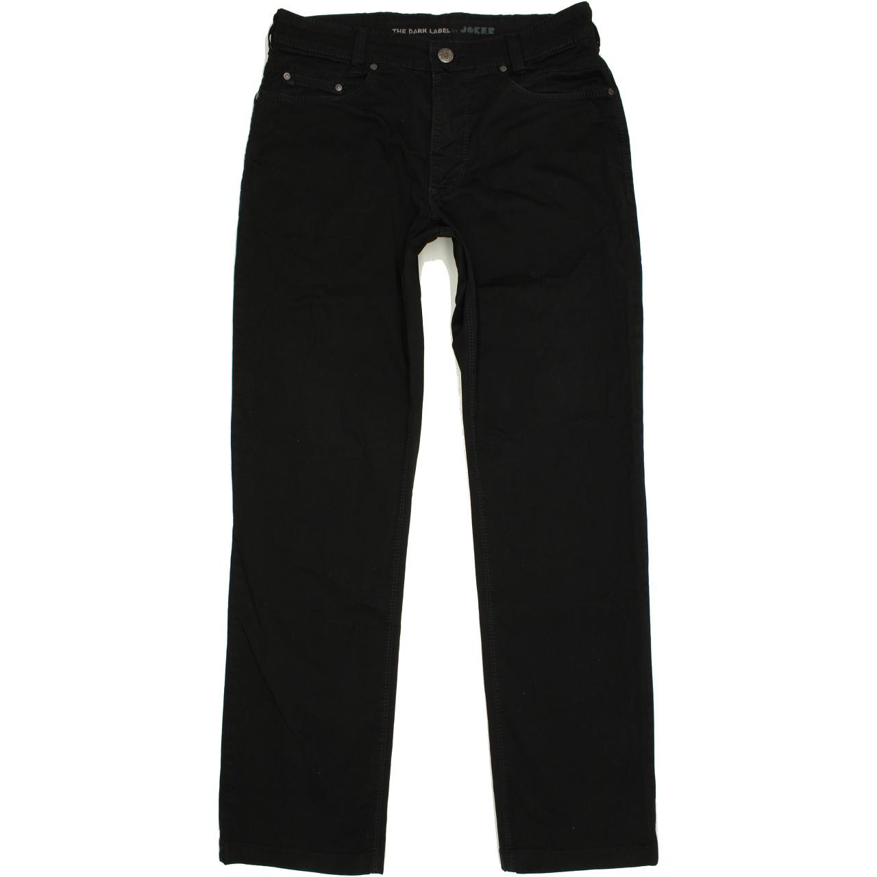 Pantalones de mezclilla elásticos regulares rectos negros Joker The Dark Label para hombre W33 L32 (69799)