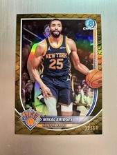 Mikal Bridges 2025-26 Bowman Chrome #BCV-152 Reptilian Gold Refractor #’d /50