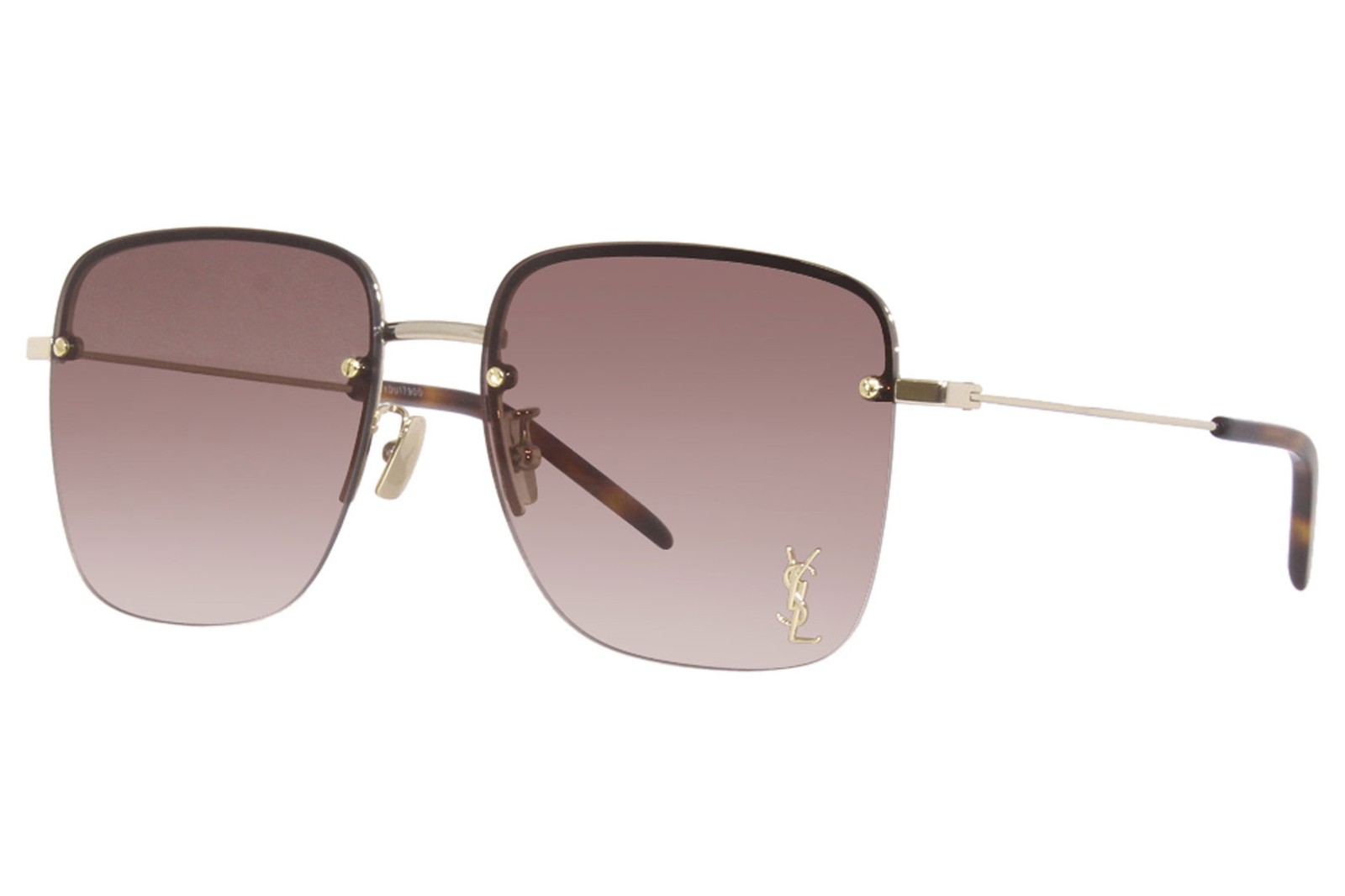 Saint Laurent SL312M 008 occhiali da sole donna oro marrone grado Forma quadrata 58 mm