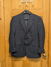 Hart Schaffner Marx Gold Trumpeter 39S Navy Blue Blazer Jacket Plaid Wool