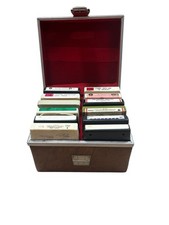 Vintage Lot Of 8 Track Tapes With Carrying Case 1960s-1980s Music Mixed Music