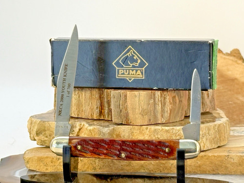 Vintage Puma 480673 Limited Ed NKCA Youth Handmade Knife bone Handles--886.26