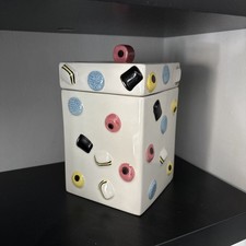 Rectangular Liquorice All Sorts Ceramic Storage Jar Kitchen Canister with Lid