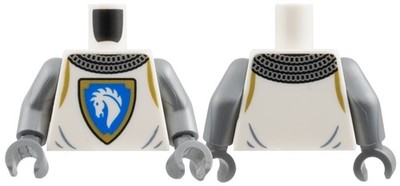 LEGO 973pb6227c01 Torso Castle Surcoat, Silber Kette Mail Halsband, blau und gold