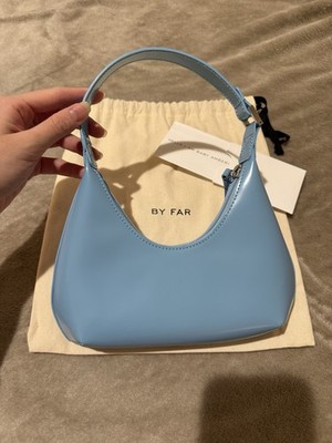 BY FAR BABY AMBER ベビーベイビー アンバー ハンドバッグ BY FAR Baby Amber Mini Blue Top Handle Bag Zip Closure Inner