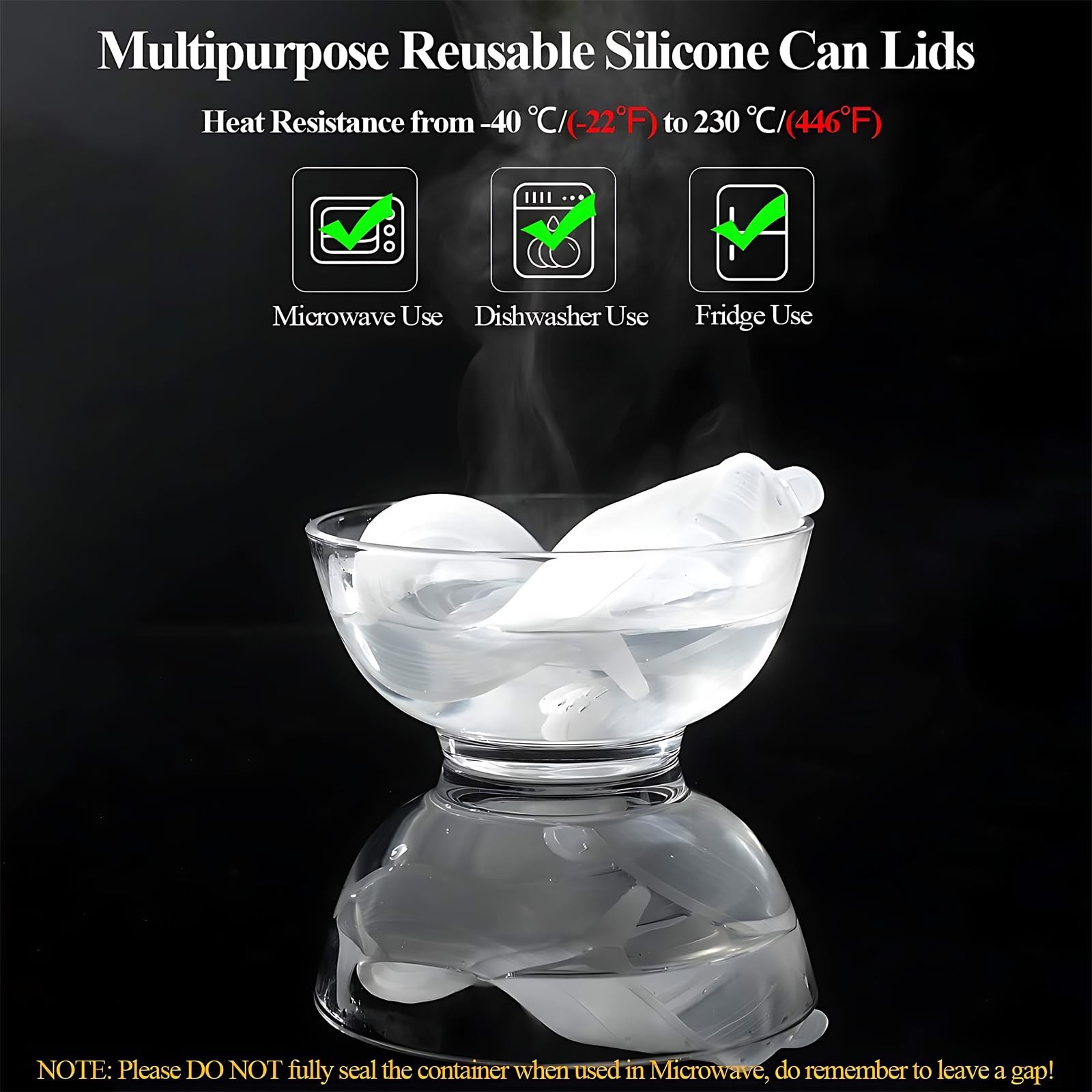 Adpartner Silicone Stretch Lids Pet Food Can Covers (10-Pack, 2.6in+3.74in), ...