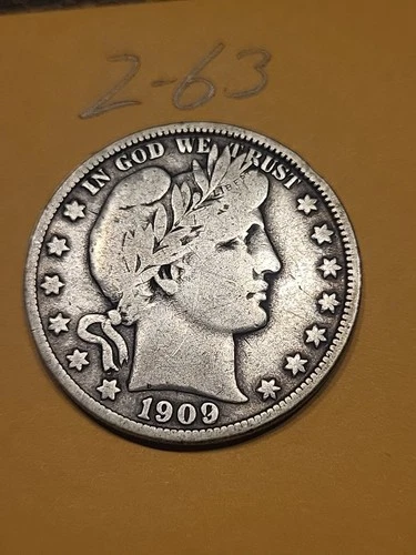 1909  Barber Half Dollar F  Lot2-63