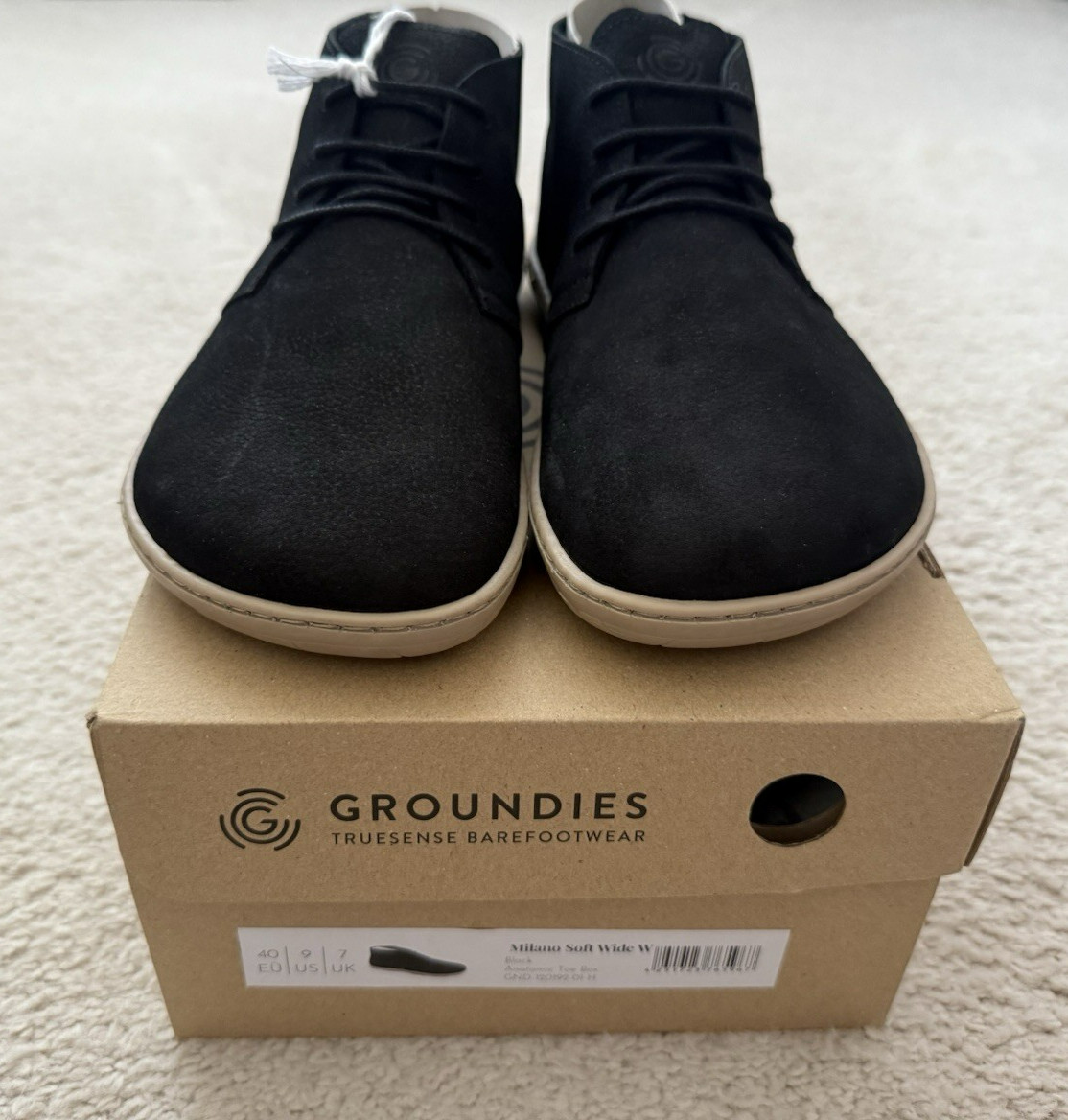 NUEVO EN CAJA Zapatos para mujer Groundies Milano de cuero ancho suave descalzos hechos en Portugal 9