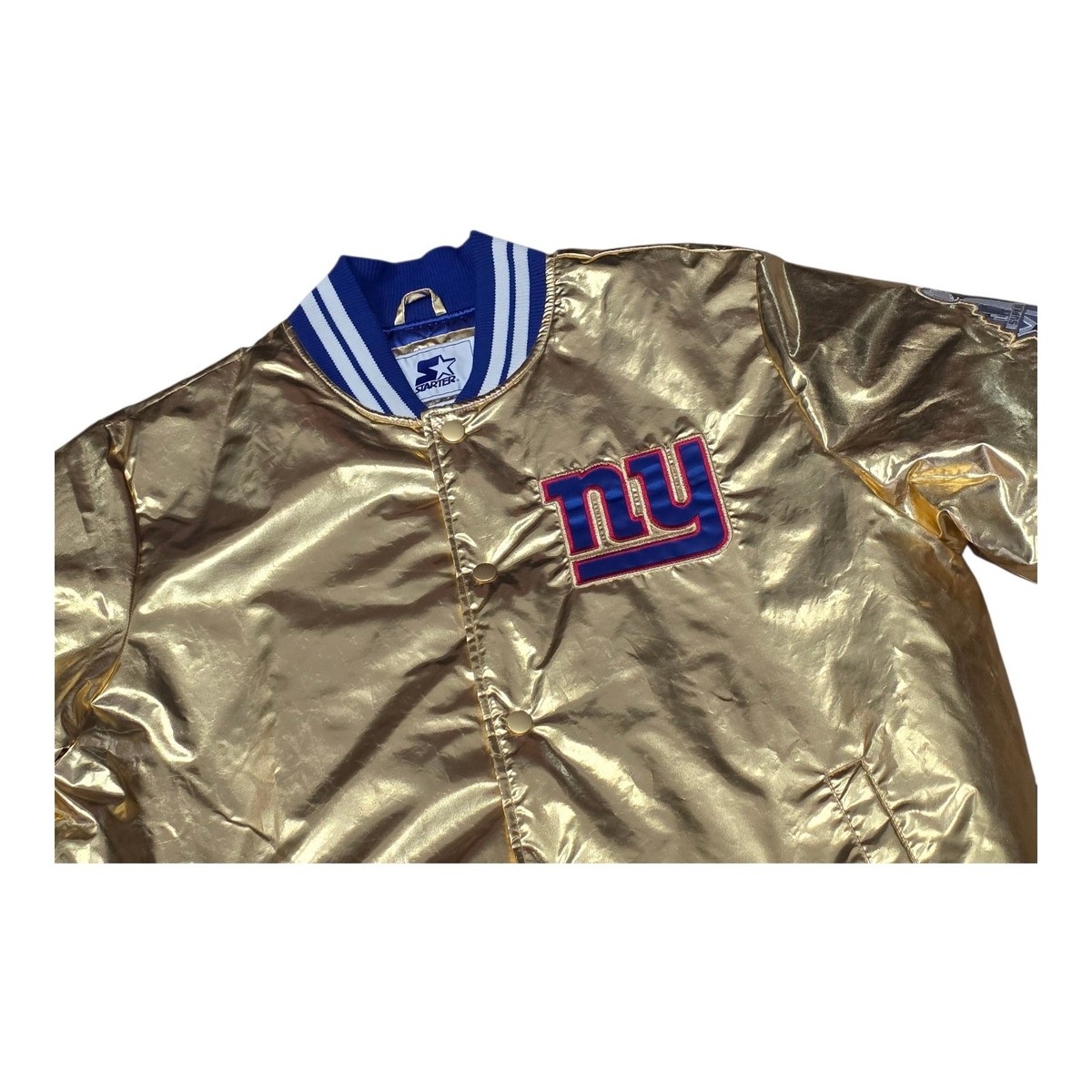 Starter Jacket New York Giants Gold Satin Super Bowl XLVI New