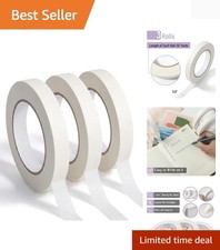 Masking Tape, 0.6 inch, 3 Pack, 3 x 55 Yards, Beige, Painter's Tape