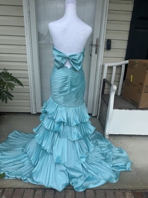 Women's Blue Strapless Sweetheart Mermaid Formal Gown Ruched Beaded Sequin | eBay Women's Blue Strapless Sweetheart Mermaid Formal Gown Ruched Beaded Sequin | eBay