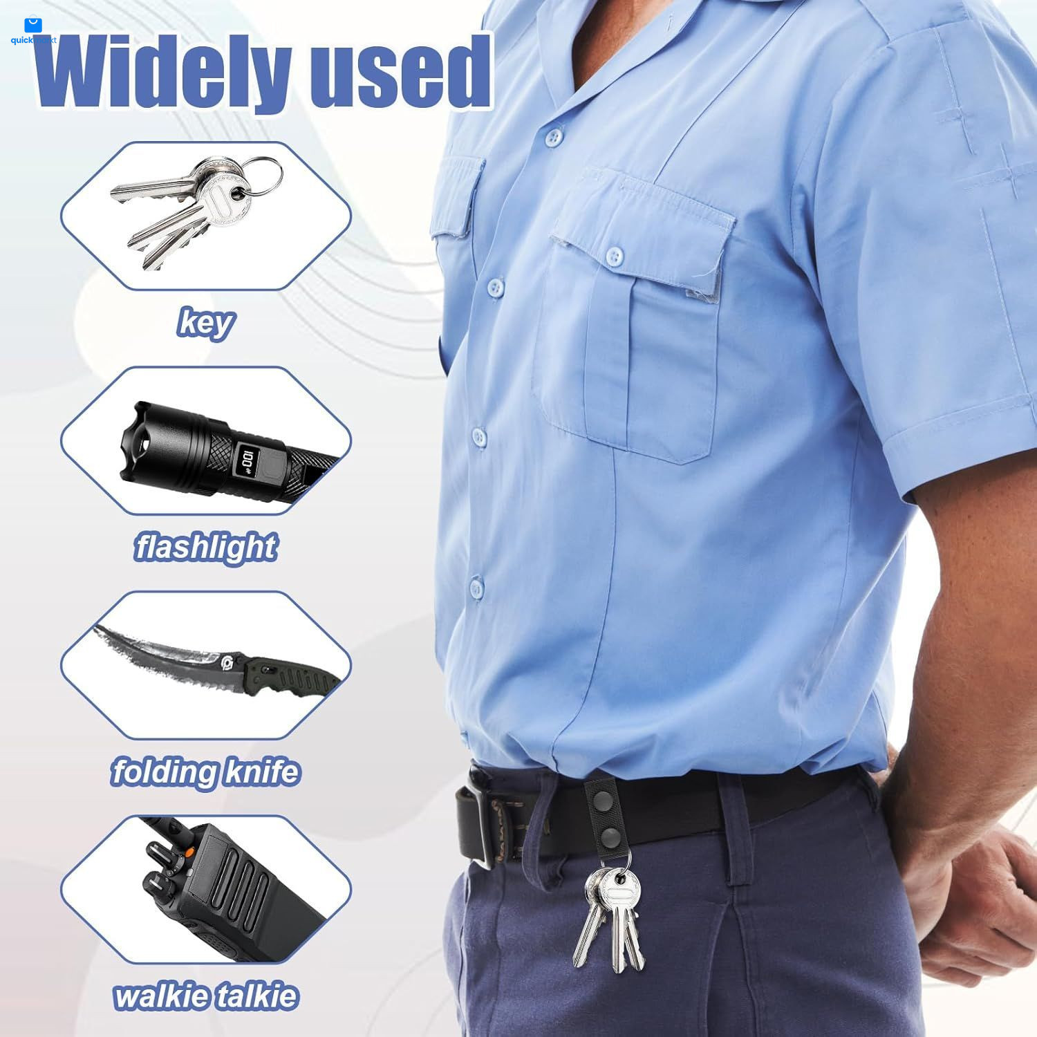 Duty Belt Keeper with Double Snaps 6 PCS Nylon Belts Keepers for Police... 