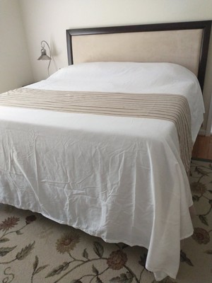 King Decorative Top Sheet w/Brown and Beige Stripes~1888 Mills~ 114 x 120 In