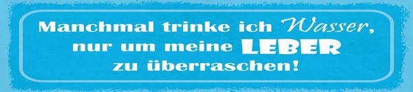 Blechschild 10X46 Cm Manchmal Trinke Ich Wasser Deko Geschenk Schild-image