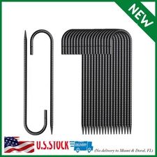 Rebar Stakes 12 Inch 20 Pack J Hook Ground Stakes Heavy Duty Chain Link Fence St