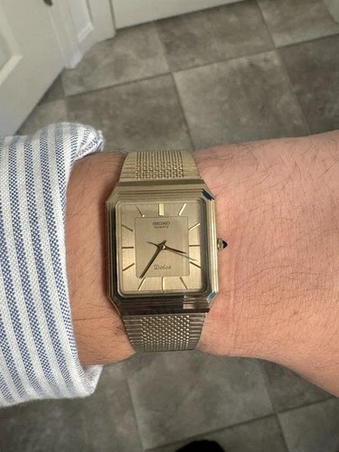 SEIKO Dolce Gold dial Quartz Men's Watch Vintage