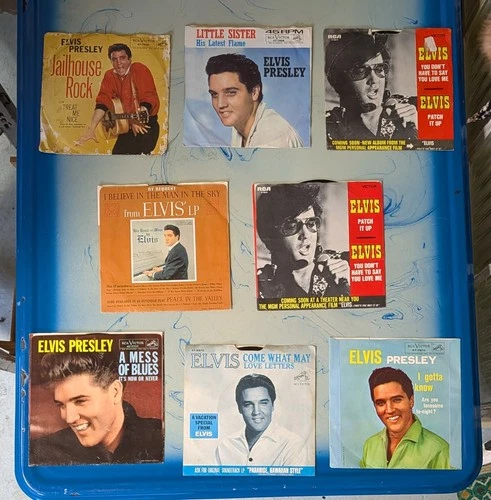 Lot Of 8 Elvis Presley 45s - Used Condition Varies - Stack 4