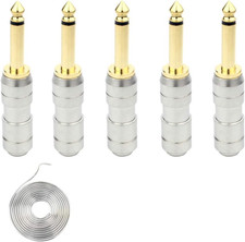 1/4" Audio Plugs 6.35 Mm Plug TS Male 1/4 Inch Heavy Duty Solder Type Mono Strai