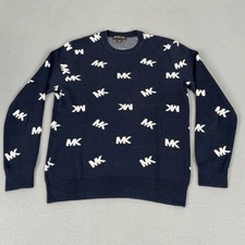Michael Kors MK Print Logo Pullover Crewneck Sweater Men  s Size S 0084 