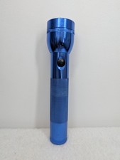 Vintage MARKSMAN Heavy Duty Blue Aluminium Torch Flashlight - Working