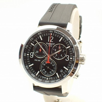 TISSOT PRC 200 Chronograph T114417A Men's Quartz SS Rubber Black