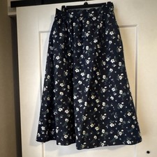 Old Navy The Occasion Floral Pleated A-Line Midi Skirt Navy M Petite