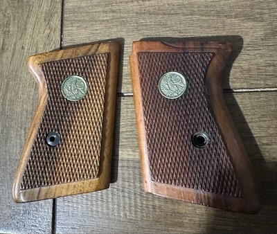 SILE Walther PPK Italian Wood Grips W/ Eagle Medallion-32 ACP-7.65