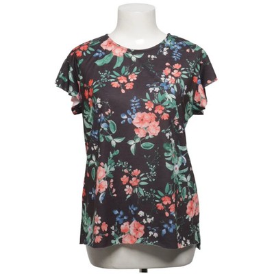 Pull & Bear, Top, Größe: M, Schwarz/Mehrfarbig, Blumen, Damen #oUe