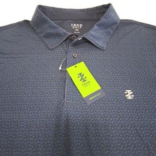New IZOD Golf Polo Shirt Men's XXL Navy Blue AOP Stretch Performance Logo NWT