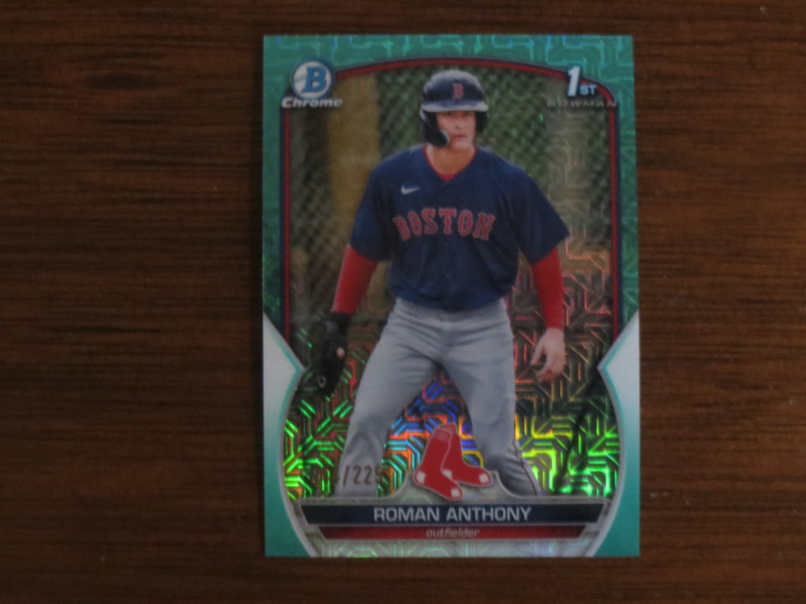 Roman Anthony 2023 Bowman Chrome #BCP-71 Aqua Mega Refractor 1st RC  044/225