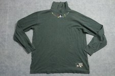 Vintage Mickey Mouse Sweater Mens Large Green Turtleneck Embroidered Disney 90s