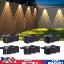 6X LED Solar Powered Fence Light Outdoor Wate...