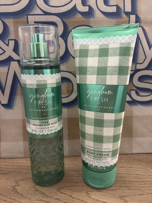 Bath & Body Works Gingham Fresh Mist, Cream Set, 