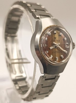 Vintage Jupiter Mechanical Watch 17 Jewels FE 7F   Brown Sunburst Dial 1970s