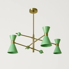 Mid-Century Modern Brass Sputnik Chandelier - 3-Arm Italian Hanging Pendent
