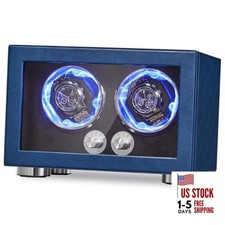 Watch Winder for Automatic Watches, Double Watch Winder with LED and 4 Blue
