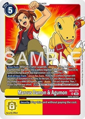Marcus Damon & Agumon Foil - AD1-021 NM - Digimon TCG