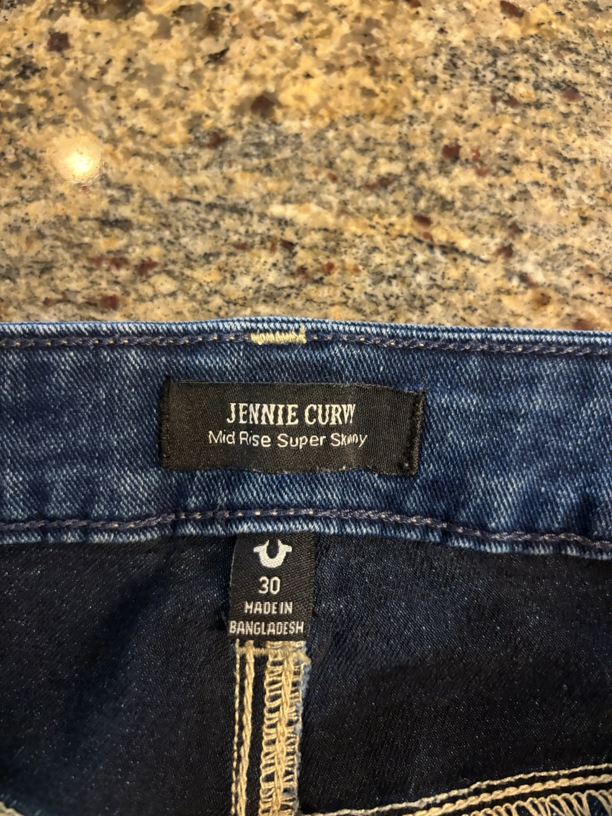 True Religion Women's Size 30 Blue Jennie Curvy Mid-Rise Super Skinny Jeans thumbnail 7